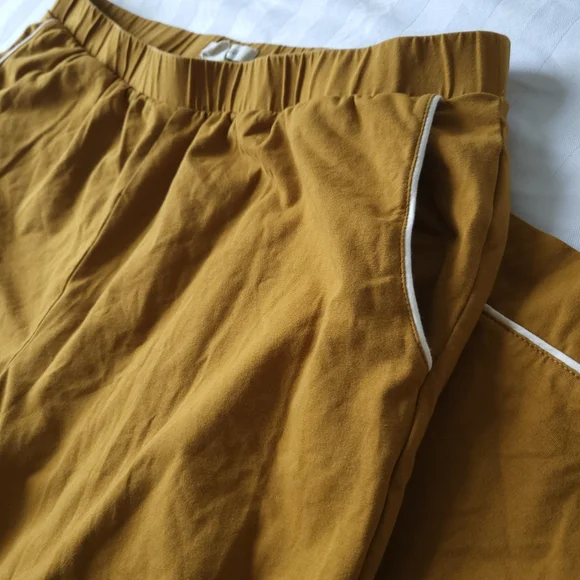 Madewell Knit Bedtime Gold Mustard Pajama Pants - Picture 5 of 10